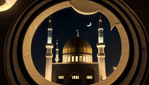 Photo ramadan beautifull background with copy space generative ai