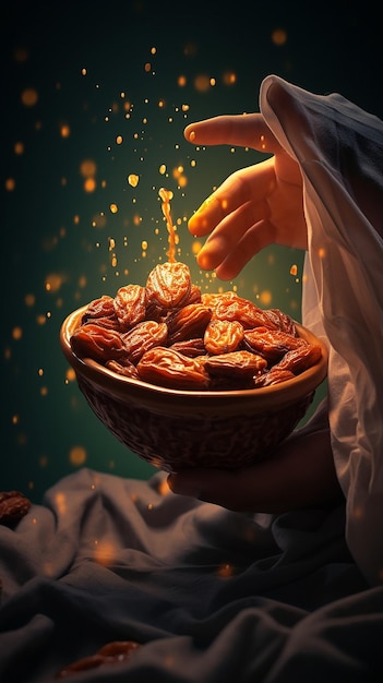 Ramadan a bowl filled with dates