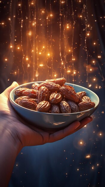 Ramadan a bowl filled with dates