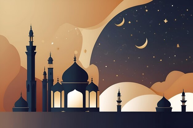 Ramadan Celebration Illustration for Social Media