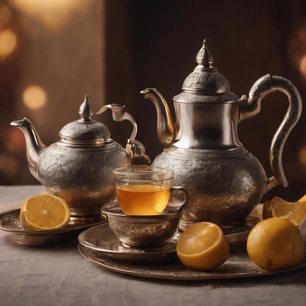 Ramadan composition with tea pot