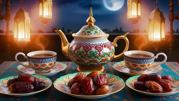 Ramadan concept with tea