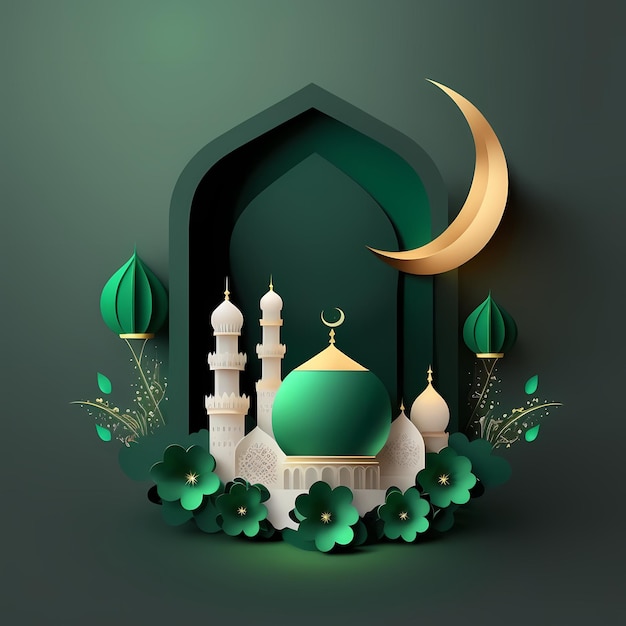 Ramadan decoratie achtergrond, 3D renderen