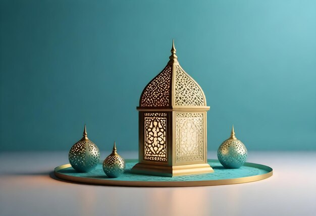 Foto ramadan decoratie sjabloon 3d elegant eenvoudig