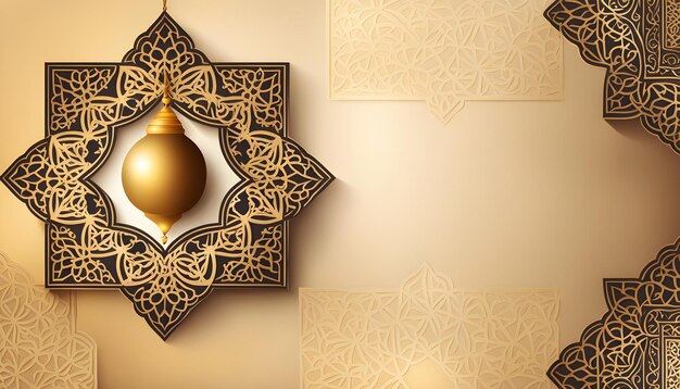 Photo ramadan decoration islamic greetings beautiful design background illustration