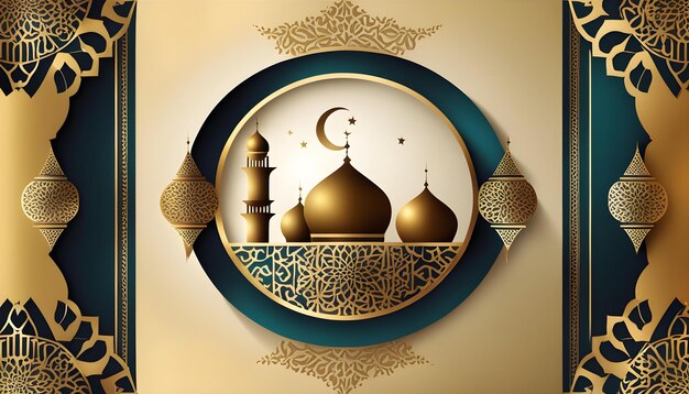 Декорация Рамадан исламские приветствия красивый дизайн фона иллюстрация