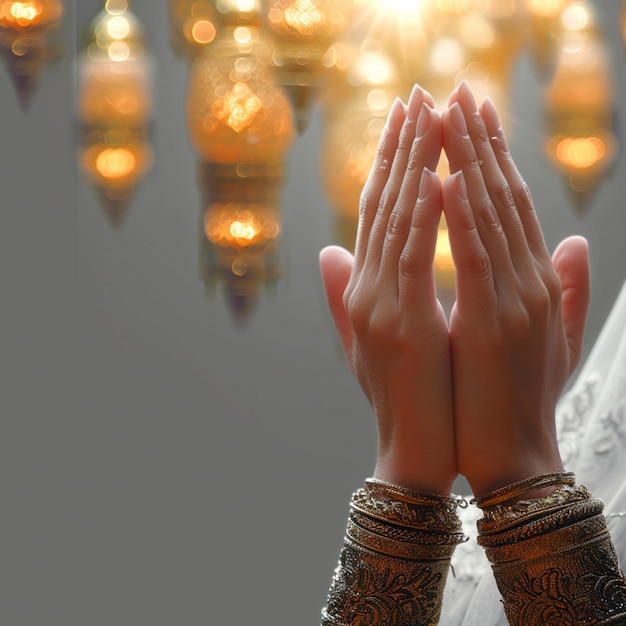 Ramadan devotion Hand raised in prayer perfect for social media For Social Media Post Size