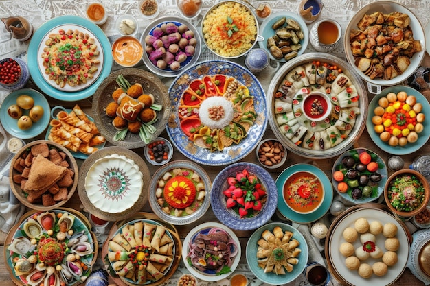 라마단과 이드 축제는 전통적인 아랍 요리와 과자입니다.