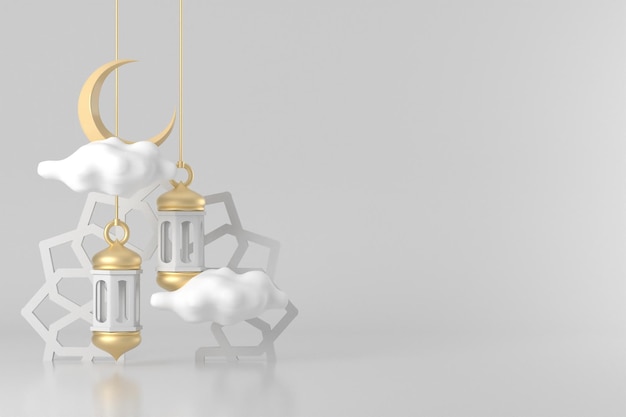 ramadan and eid islamic background with blank space