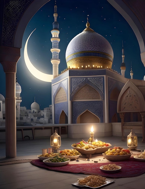 Ramadan eid Mosque Salah Islamic Ai generated