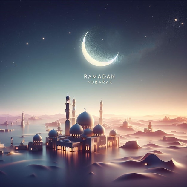 Ramadan Eid Mubarak festival afbeelding voor sociale media banner en kaart ai gegenereerd