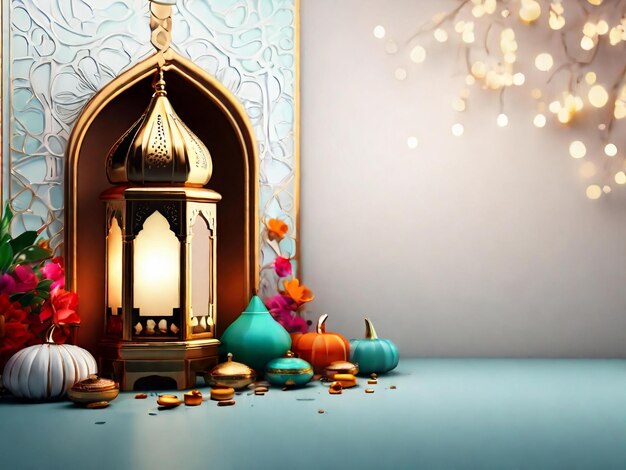 Ramadan eid mubarak islamic background generated by ai