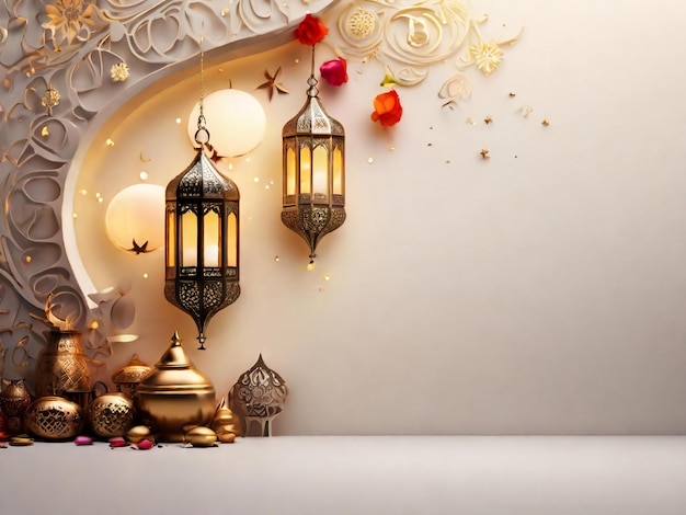 Ramadan eid mubarak islamic background generated by AI