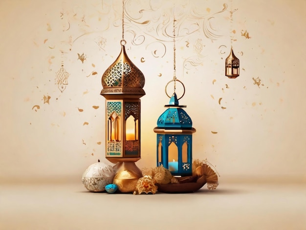 Ramadan eid mubarak islamic background generated by AI