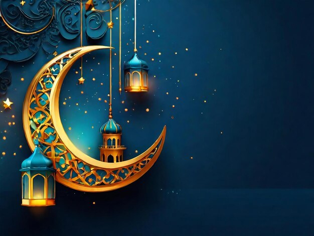 Foto ramadan eid mubarak sfondo islamico generato da ai