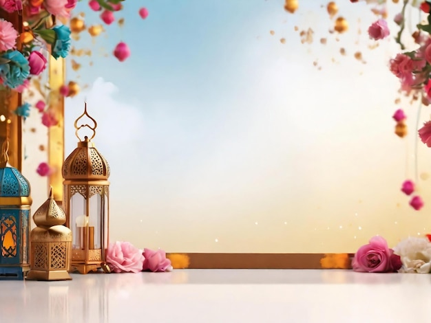 Ramadan eid mubarak islamic background generated by ai