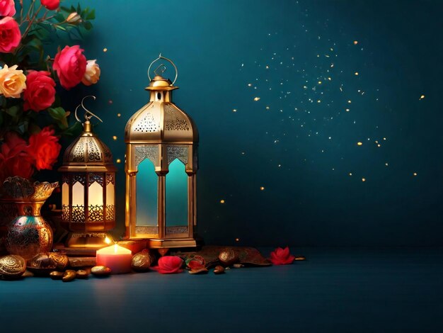 Ramadan eid mubarak islamic background generated by ai