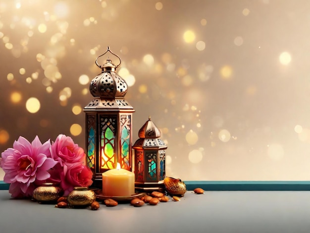 Ramadan eid mubarak islamic background generated by AI