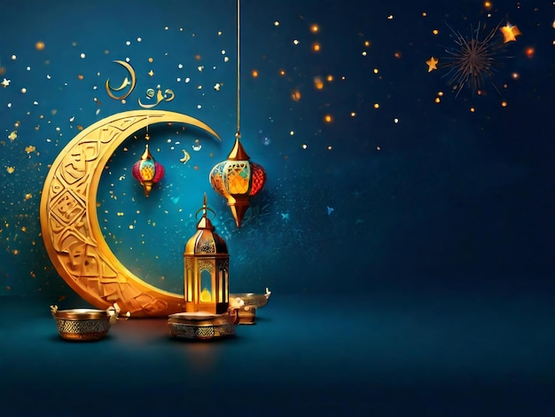 Ramadan eid mubarak islamic background generated by AI