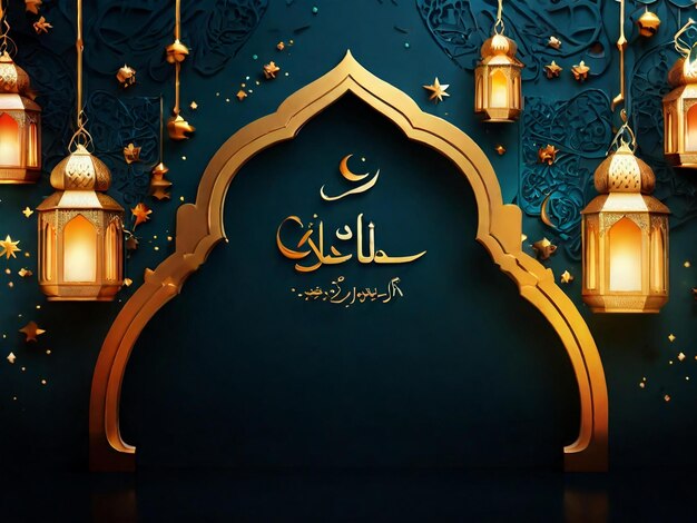 Ramadan eid mubarak islamic background generated by AI