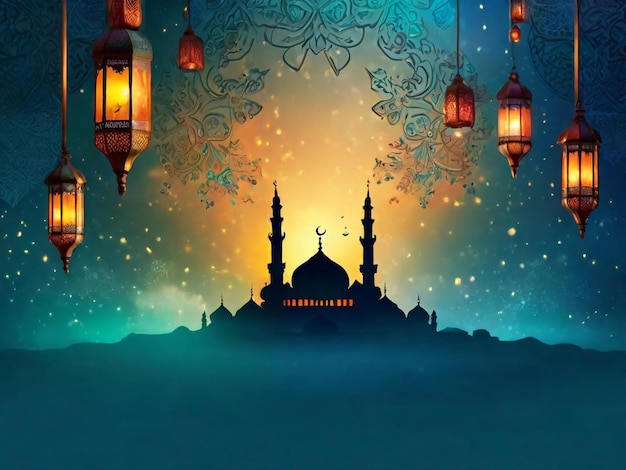 Ramadan eid mubarak islamic background generated by AI