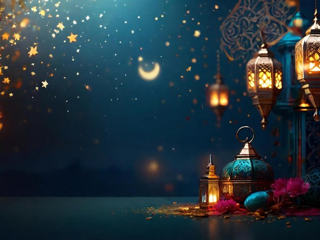 Ramadan eid mubarak islamic background generated by AI