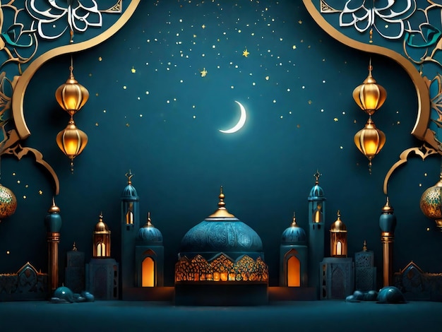 Ramadan eid mubarak islamic background generated by AI