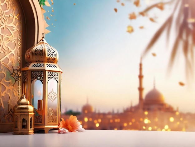 Ramadan eid mubarak islamic background generated by AI