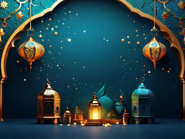 Ramadan eid mubarak islamic background generated by ai