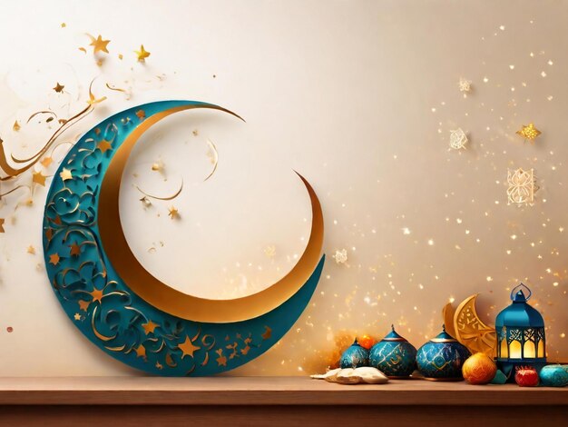 Ramadan eid mubarak islamic background generated by AI