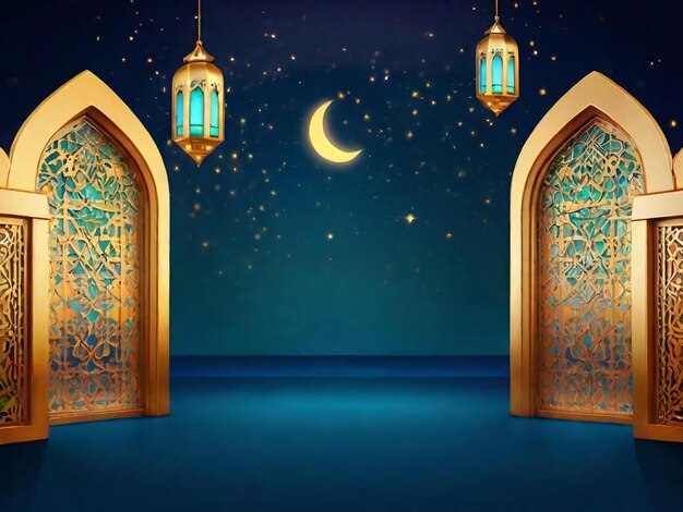 Ramadan eid mubarak islamic background generated by AI