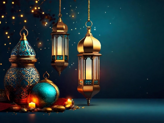 Ramadan eid mubarak islamic background generated by AI