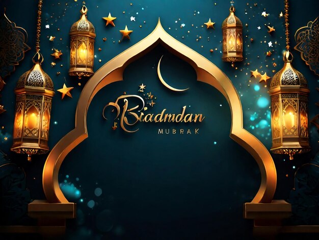 Ramadan eid mubarak islamic background generated by AI