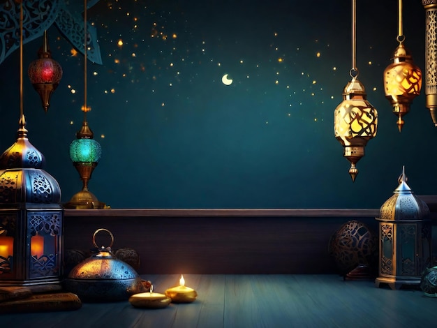 Ramadan eid mubarak islamic background generated by AI