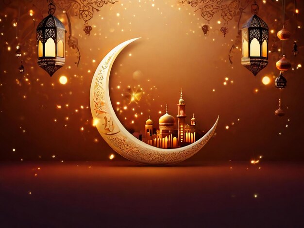 Ramadan eid mubarak islamic background generated by AI