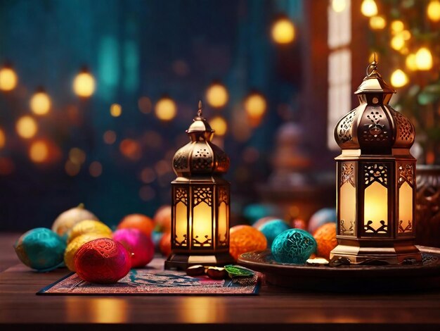 Ramadan eid mubarak islamic background generated by AI