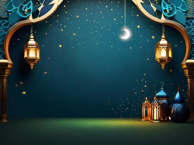 Ramadan eid mubarak islamic background generated by AI