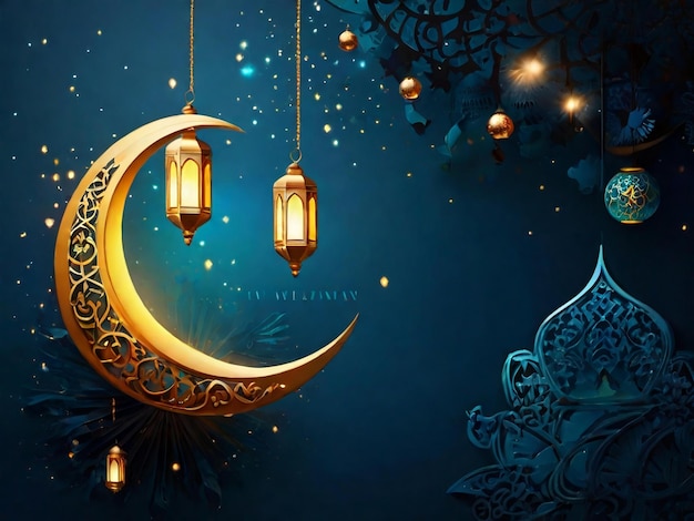 Ramadan eid mubarak islamic background generated by AI