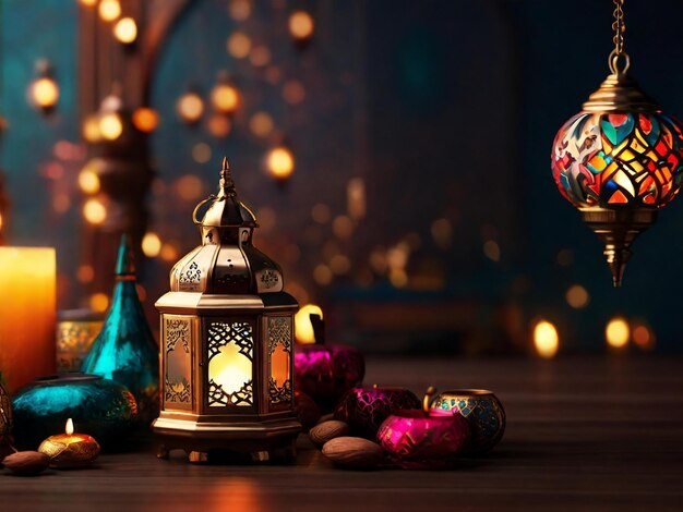 Ramadan eid mubarak islamic background generated by AI