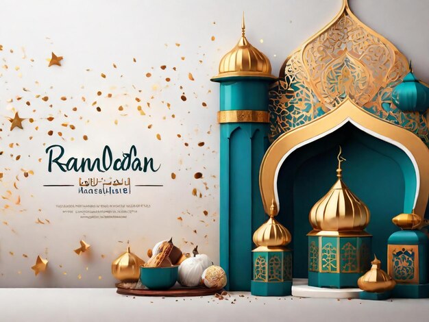 Ramadan eid mubarak islamic background generated by AI