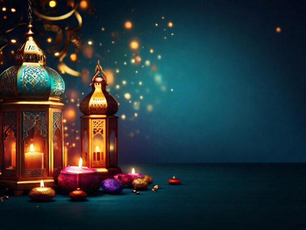 Ramadan eid mubarak islamic background generated by AI