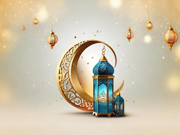 Ramadan eid mubarak islamic background generated by ai