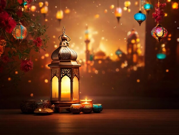 Ramadan eid mubarak islamic background generated by AI