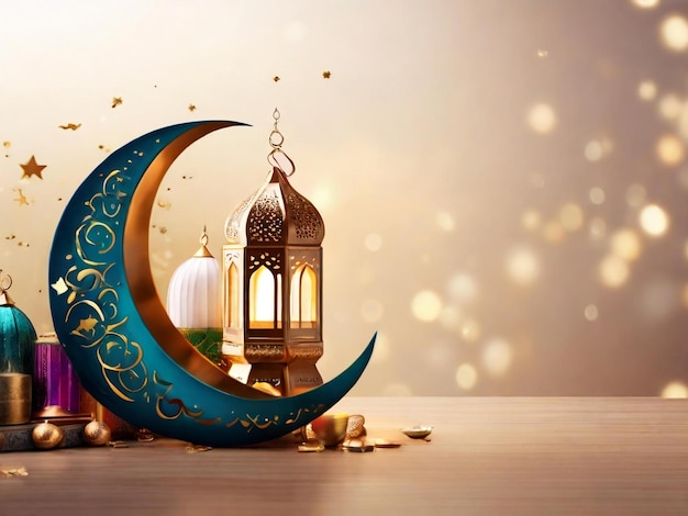 Ramadan eid mubarak islamic background generated by AI