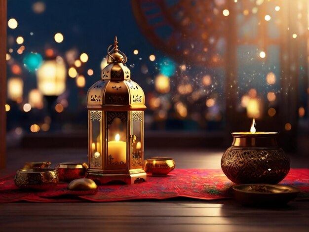 Ramadan eid mubarak islamic background generated by AI