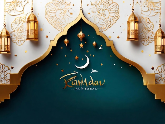 Ramadan eid mubarak islamic background generated by AI