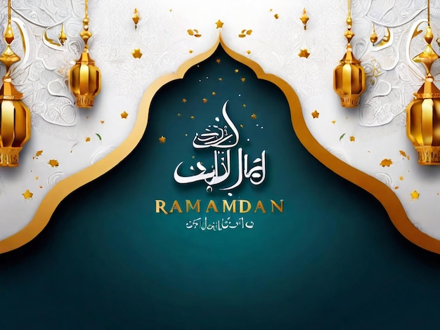 Foto ramadan eid mubarak sfondo islamico generato da ai