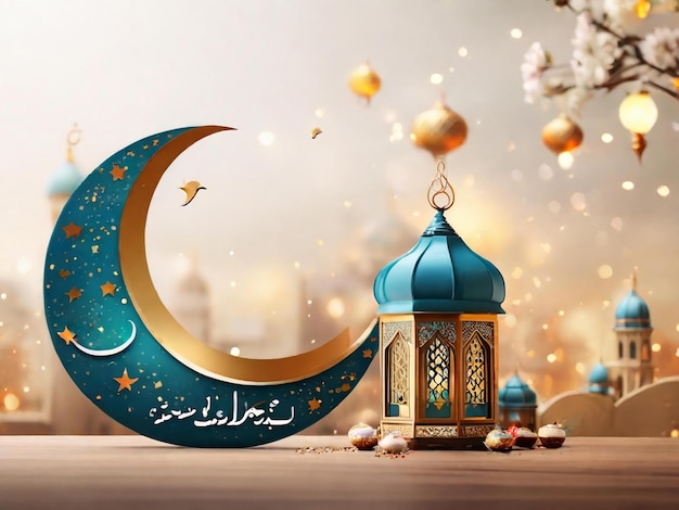 Ramadan eid mubarak islamic background generated by AI