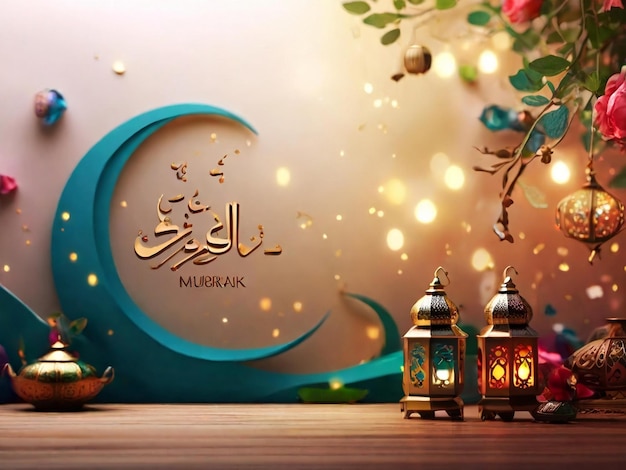 Ramadan eid mubarak islamic background generated by AI