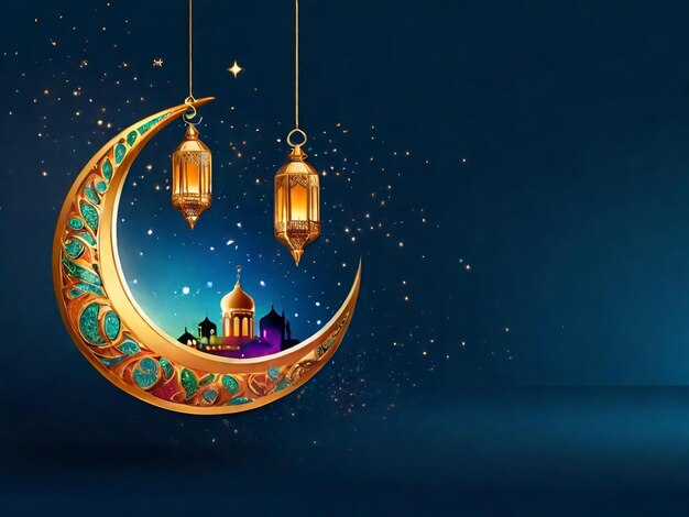 Photo ramadan eid mubarak islamic background generated by ai